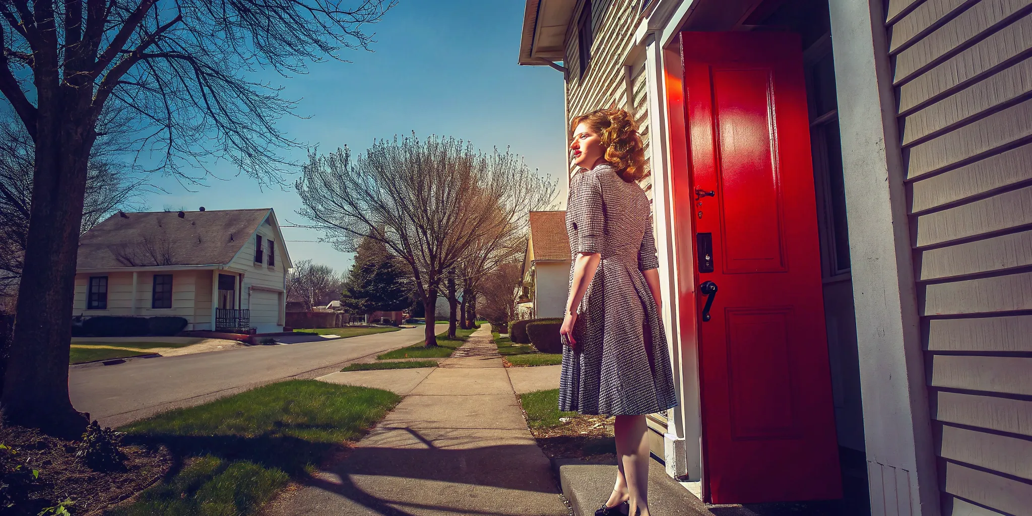 Woman outside her home learning to sell a house if you are behind on payments.