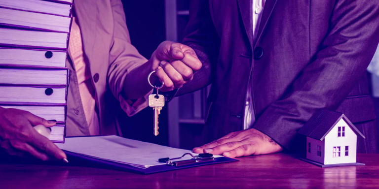 Finalizing a cash offer for a condo with keys and paperwork.