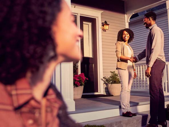 Local we buy houses company finalizing a cash sale with a homeowner.