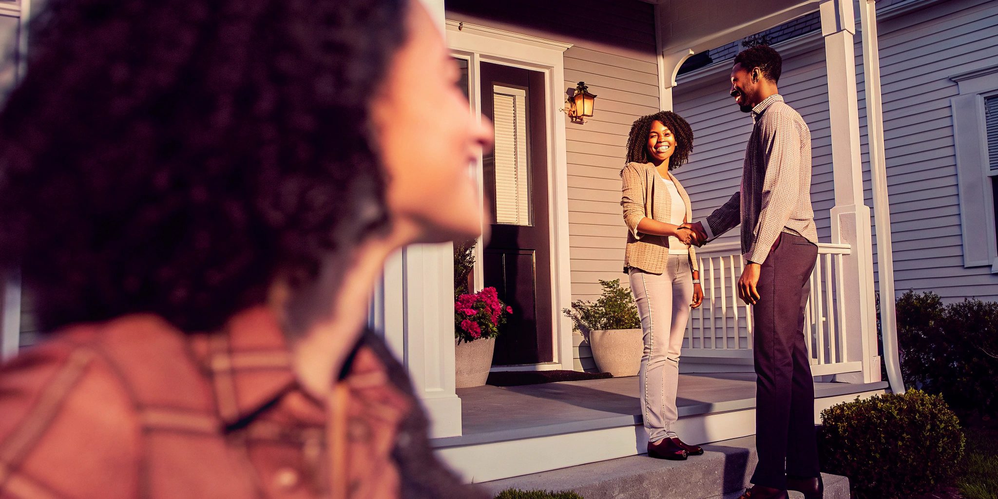 Local we buy houses company finalizing a cash sale with a homeowner.