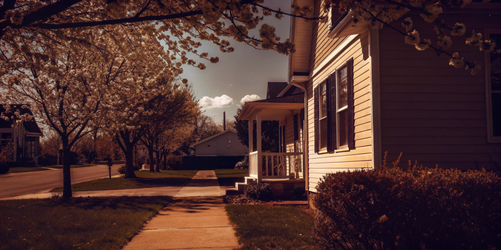 The as is home sale process for a suburban house.