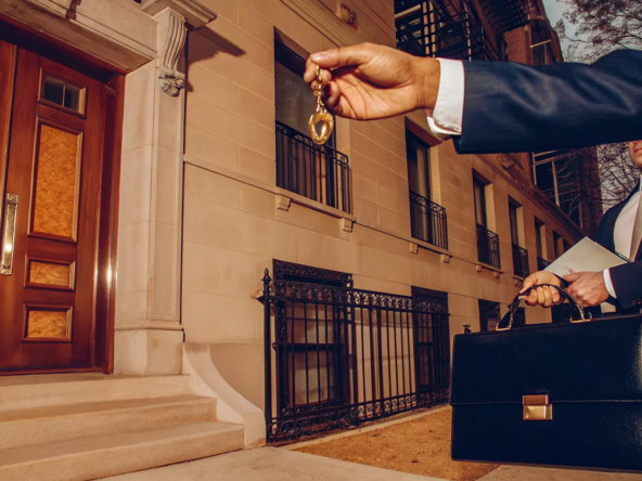 A person holding the keys to an inherited house they are preparing to sell in Cook County.
