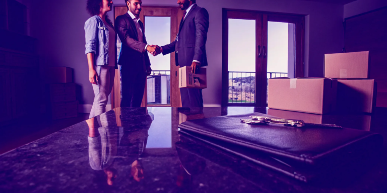 Real estate agent helps a couple sell their house for a job relocation.